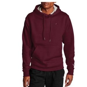 Mens Champion Burgundy Hoodie Size Medium